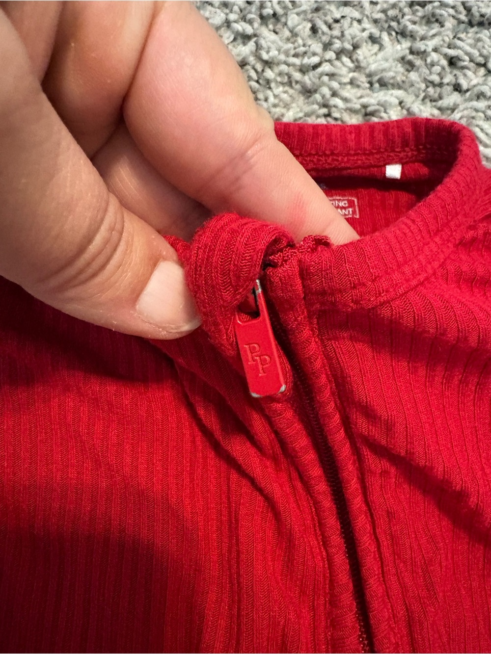 Posh Peanut Ribbed Zippy // 0-3m - Picture 5 of 6